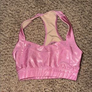 Shiny Pink Sports Bra